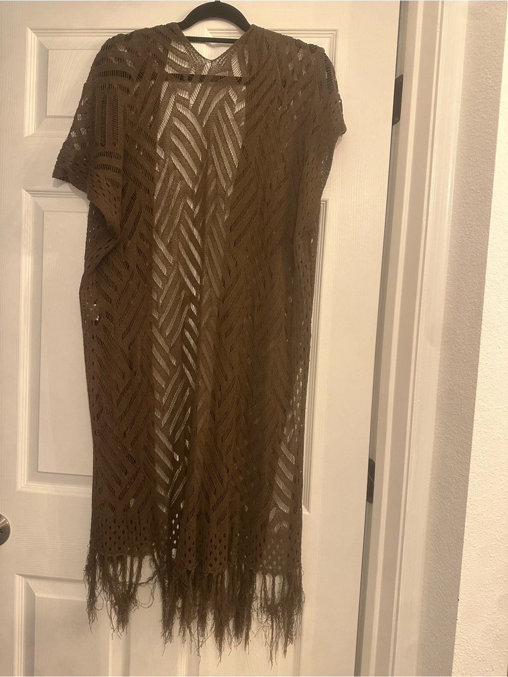 Brown Crochet Swim Cover-Up Kaftan